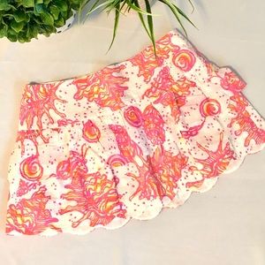 Lilly Pulitzer Cuddy Mini Skirt Pink and White